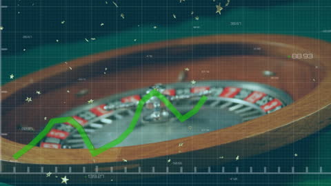 Casino Roulette with Overlaid Data Graph Animation