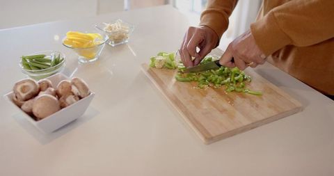 Preparing Fresh Vegetables in Modern Kitchen for Healthy Cooking