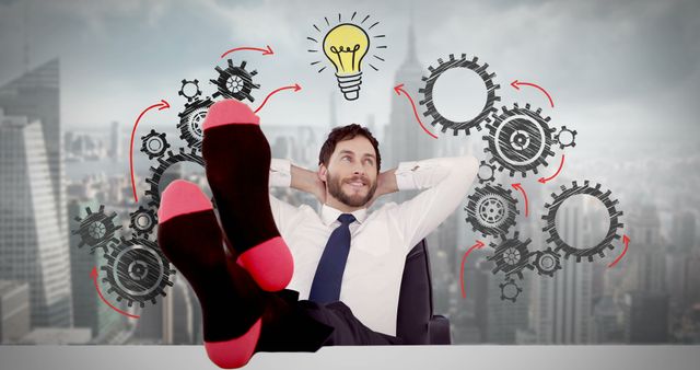 Businessman Relaxing in Office with Creative Ideas - Download Free Stock Images Pikwizard.com