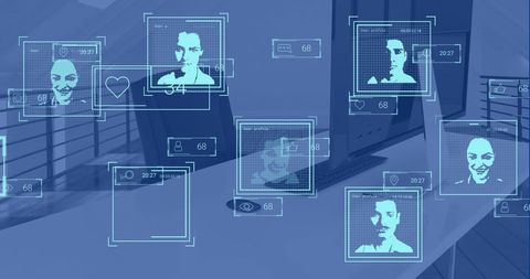 Biometric Data Processing in Modern Office Setting - Download Free Stock Images Pikwizard.com