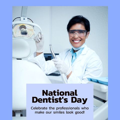 National Dentist's Day Celebration with Smiling Female Dentist - Download Free Stock Templates Pikwizard.com