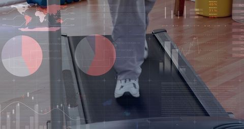 Integrating fitness and finance: walking on treadmill with analytics overlay