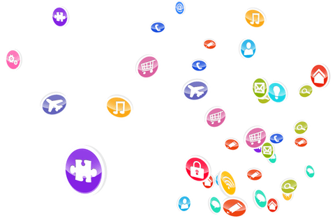 colorful internet communication icons on transparent background - Download Free Stock Videos Pikwizard.com