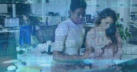 Diverse Professionals Analyzing Financial Data with Digital Elements - Download Free Stock Images Pikwizard.com