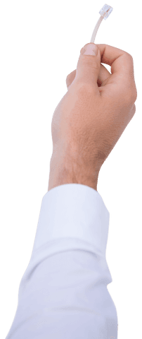 businessman's hand holding transparent ethernet cable up - Download Free Stock Videos Pikwizard.com
