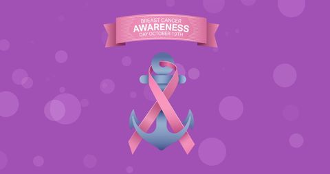 Breast cancer awareness anchor and ribbon