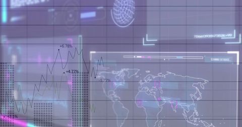 Futuristic Data Analysis with Global Digital Graphics - Download Free Stock Images Pikwizard.com