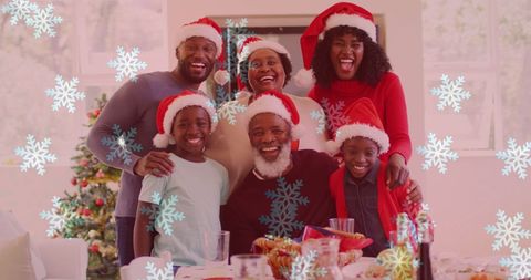 Happy African American Family Celebrating Christmas Together at Home