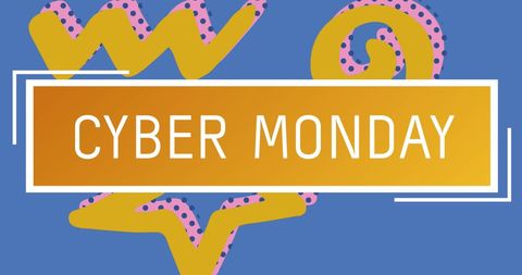 Cyber Monday Retro Style Banner with Bright Colors - Download Free Stock Images Pikwizard.com