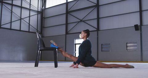Dancer Practicing Stretch and Flexibility Routine