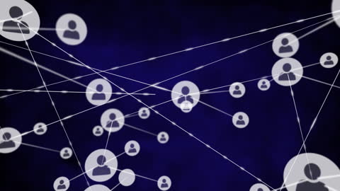 Digital Network Connecting Icons Over Interface