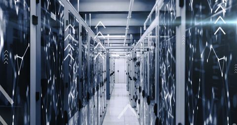 data center with arrows symbolizing digital communication growth - Download Free Stock Images Pikwizard.com