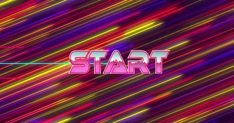 Neon 'Start' Text over Colorful Light Trails Background - Download Free Stock Images Pikwizard.com