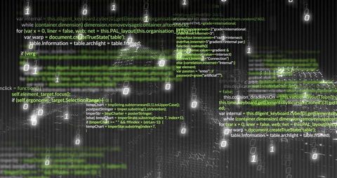 Streaming Code and Binary on Virtual Interface Reflecting Cybersecurity Concepts - Download Free Stock Images Pikwizard.com
