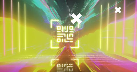 Abstract QR Code with Digital Light Trails and Data Visualization - Download Free Stock Images Pikwizard.com