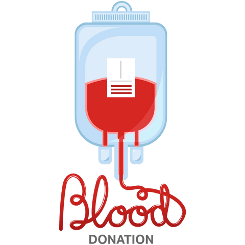 Transparent blood bag illustration blood donation message