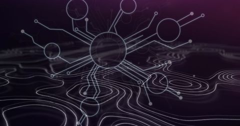 Abstract Network Connections on Purple Digital Interface - Download Free Stock Images Pikwizard.com