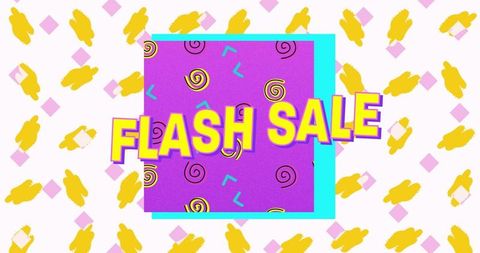 Vibrant Flash Sale Banner with Abstract Geometric Background