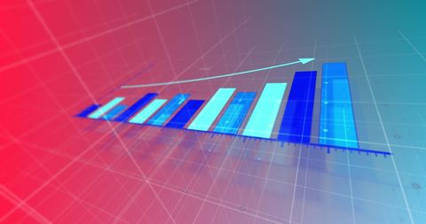 Growing Bar Graph in Abstract Digital Space - Download Free Stock Images Pikwizard.com
