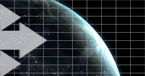 Rotating Globe with Directional Arrow Overlay
