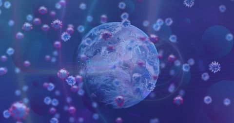 Digital Depiction of Coronavirus Enveloping Earth - Download Free Stock Images Pikwizard.com