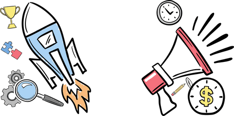 Creative Symbols on Transparent Background for Career Progress Illustration
