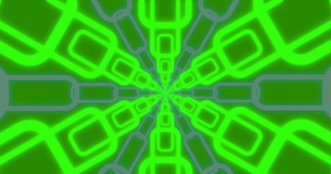 Abstract Retro Futuristic Digital Interface with Moving Shapes