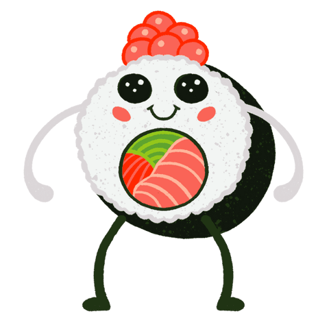cute sushi roll character with transparent background smiling - Download Free Stock Videos Pikwizard.com