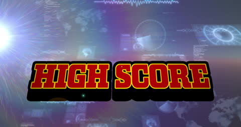 High Score Achievement with Digital Interface Background