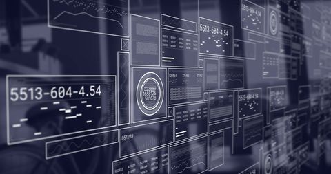 Futuristic Financial Data Processing with Digital Screens - Download Free Stock Images Pikwizard.com