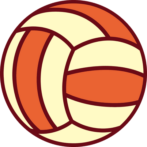 cartoon volleyball icon on transparent background orange yellow panels - Download Free Stock Videos Pikwizard.com