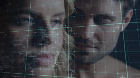 Futuristic Technology Interface with Informal Couple