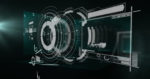 Futuristic Data Scanning Interface with Digital Elements