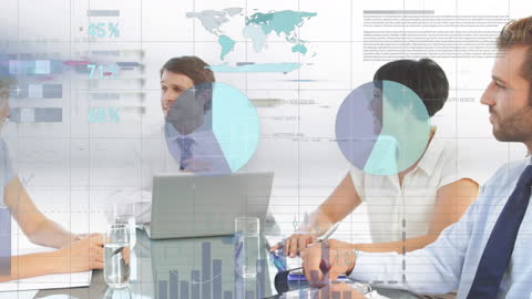 Diverse Team Analyzing Data with Global Business Elements