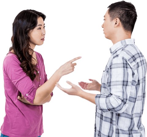 asian couple arguing on transparent background - Download Free Stock Videos Pikwizard.com