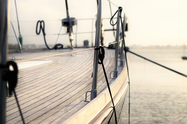 Sailing Yacht Deck During Sunrise on Calm Sea - Download Free Stock Photos Pikwizard.com