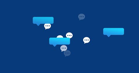 Social Media Messages Floating on Blue Background - Download Free Stock Images Pikwizard.com