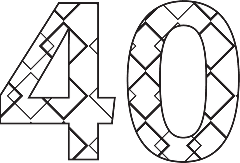 Decorative Black Number 40 with Geometric Pattern Transparent - Download Free Stock Videos Pikwizard.com