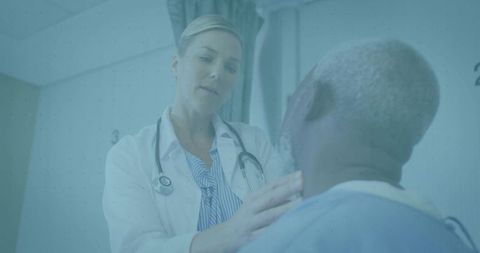 Female Doctor Performing Medical Examination in Clinic Setting