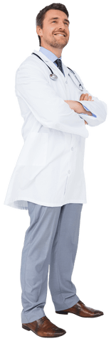 Confident Smiling Doctor in White Coat with Stethoscope Transparent - Download Free Stock Videos Pikwizard.com