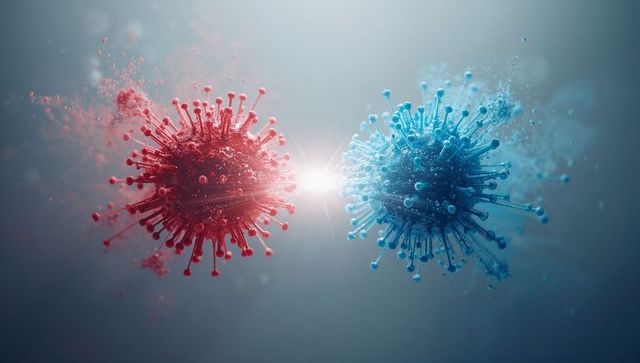 Microscopic Visualization of Dual Viruses in Collision Scene