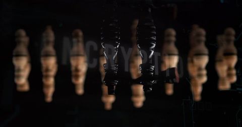 Avant-garde upside-down boots and wooden figures