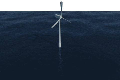 transparent wind turbine over deep blue sea view - Download Free Stock Videos Pikwizard.com