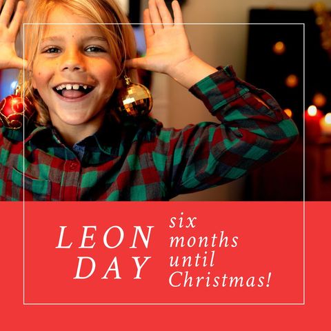 cheerful child celebrating leon day with christmas ornaments - Download Free Stock Templates Pikwizard.com