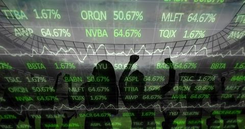 Fans Celebrating at Esports Event with Data Overlay