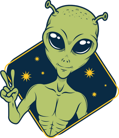 transparent background alien making peace sign in starry frame - Download Free Stock Videos Pikwizard.com