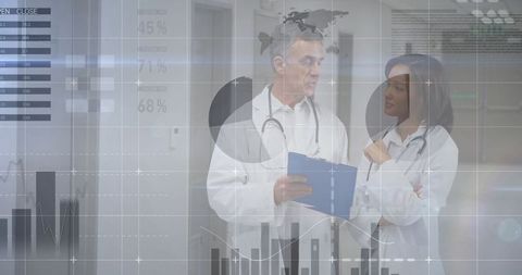 Doctors Collaborating Amidst Data Overlays in Hospital Environment