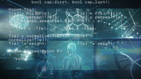 Computer Code Animation on Green Screen with Global Connections
