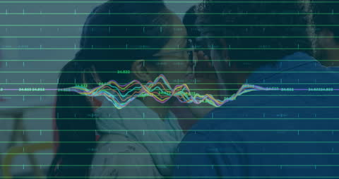 Financial Data Processing Overlaid on Business Meeting