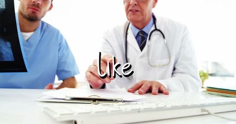 Doctors Analyzing X-ray Collaboration in Medical Office